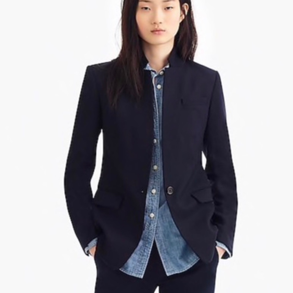 J. Crew Regent Blazer Wool Flannel Navy 6